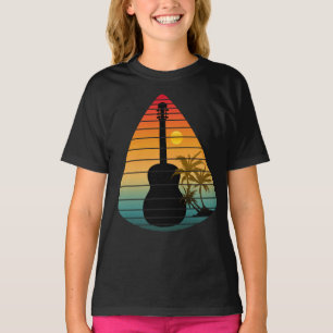 CAMISETA PLECTRO DE GUITARRA DE MODA PUESTA DE SOL 