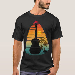 CAMISETA PLECTRO DE GUITARRA DE MODA PUESTA DE SOL