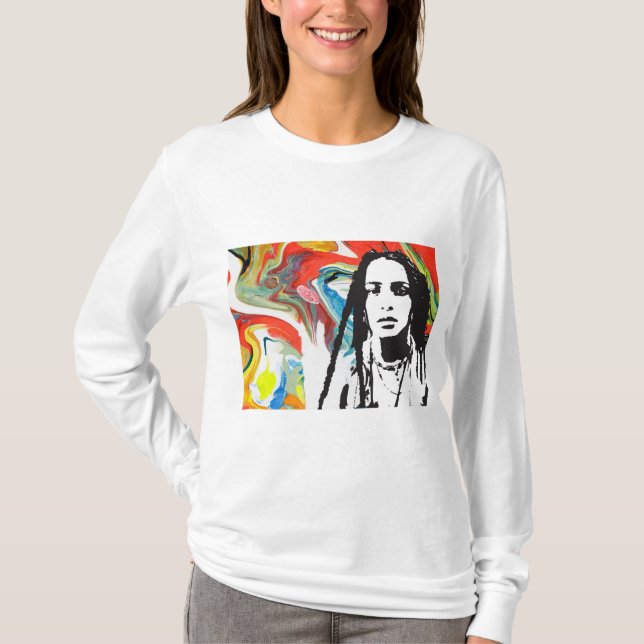 Camiseta Plena Punk Puerto Rican Art Women's Long Sleeve (Anverso)