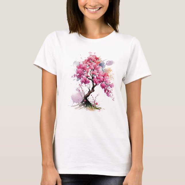 Camiseta Pleno florecimiento Sakura Cherry Blossom Tree acu (Anverso)