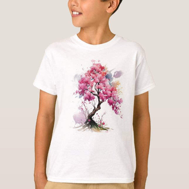 Camiseta Pleno florecimiento Sakura Cherry Blossom Tree acu (Anverso)