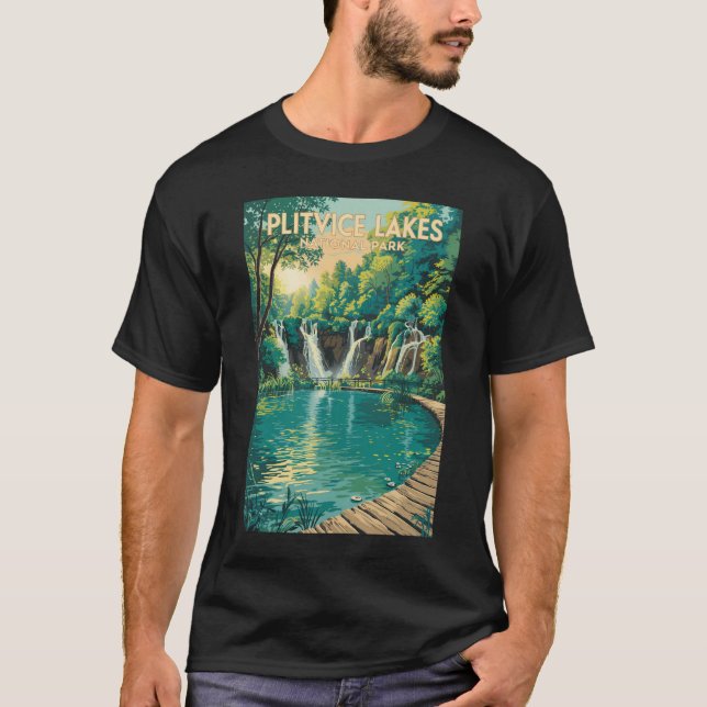 Camiseta Plitvice Lakes National Park Illustration Travel (Anverso)