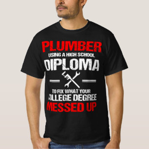Camiseta Plomería del Diploma Orgulloso de Plomo de la Escu