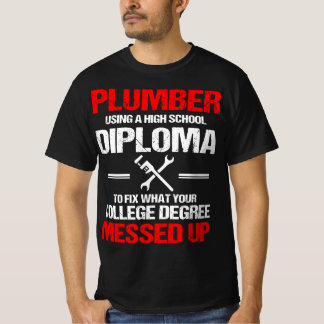 Camiseta Plomería del Diploma Orgulloso de Plomo de la Escu
