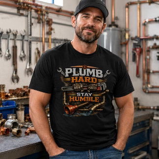 Camiseta Plomería Dura Mantén la Humildad Funny Plomer