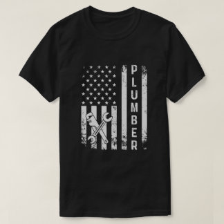 Camiseta Plomero Bandera Americana Plomería