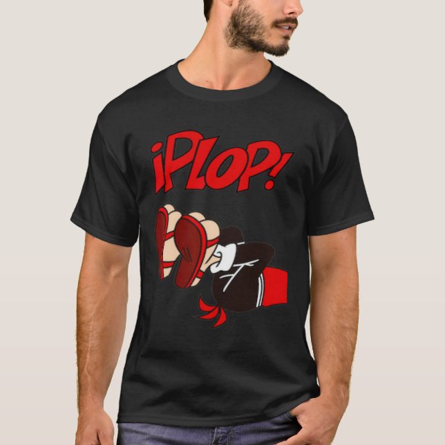 Camiseta ¡PLOP! -una caída histórica A Fun Comics Chilenos (Anverso)