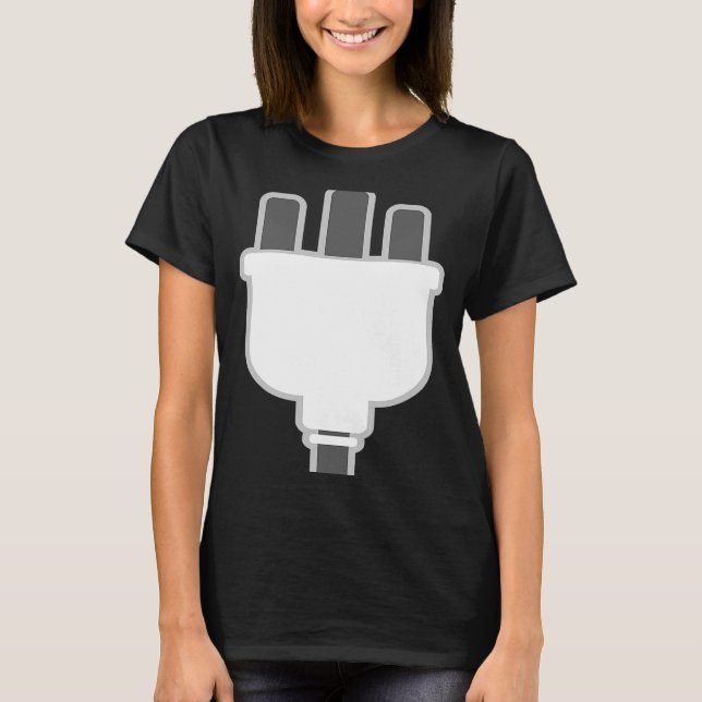 Camiseta Plug Easy Plug And Socket Couple Costule Halloween (Anverso)