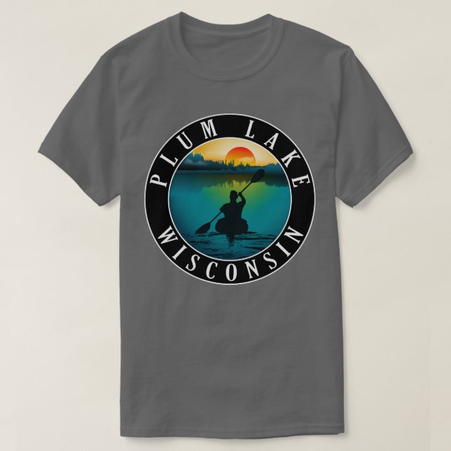 Camiseta Plum Lake Wisconsin Kayaking (Diseño del anverso)