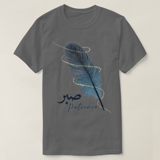 Camiseta Pluma azul con chispas doradas (Diseño del anverso)
