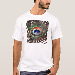 Camiseta Pluma Colorida de Pavo Real de Cobre