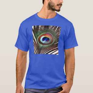Camiseta Pluma Colorida de Pavo Real de Cobre