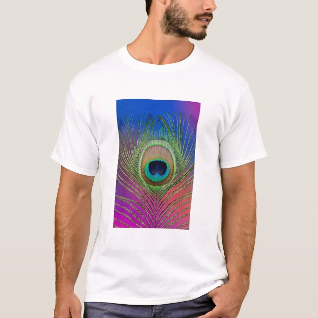 Camiseta Pluma de la cola de un pavo real (Anverso)