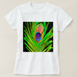 Camiseta Pluma de Pavo Real Colores Neón