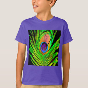 Camiseta Pluma de Pavo Real Colores Neón