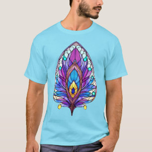 Camiseta Pluma de pavo real de vidrio templado de estilo Ar