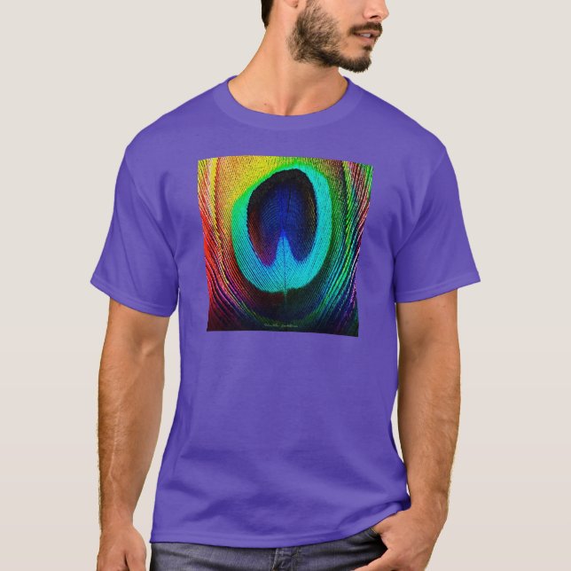 Camiseta Pluma de pavo real vibrante (Anverso)