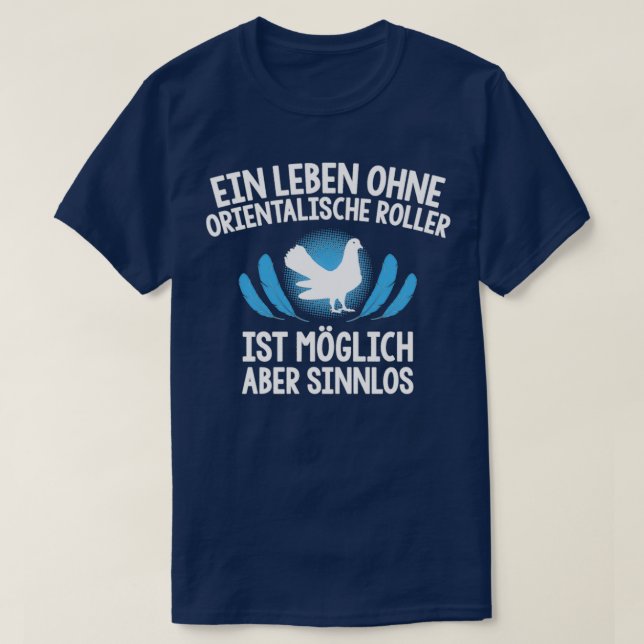 Camiseta Pluma de pichón de rodillos orientales (Diseño del anverso)