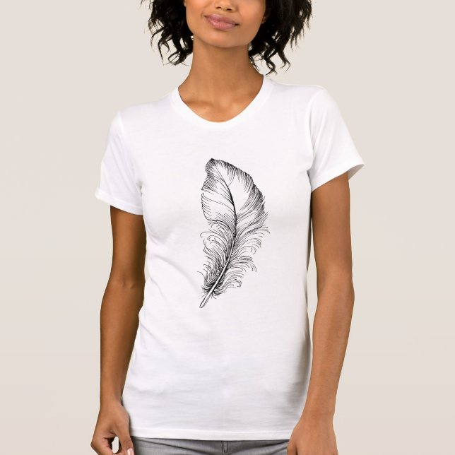 Camiseta Pluma negra (Anverso)