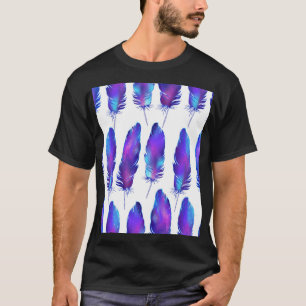 Camiseta Plumas con textura espacial, patrón mágico.