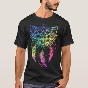 Camiseta Plumas de atrapasueños de gato gótico pastel