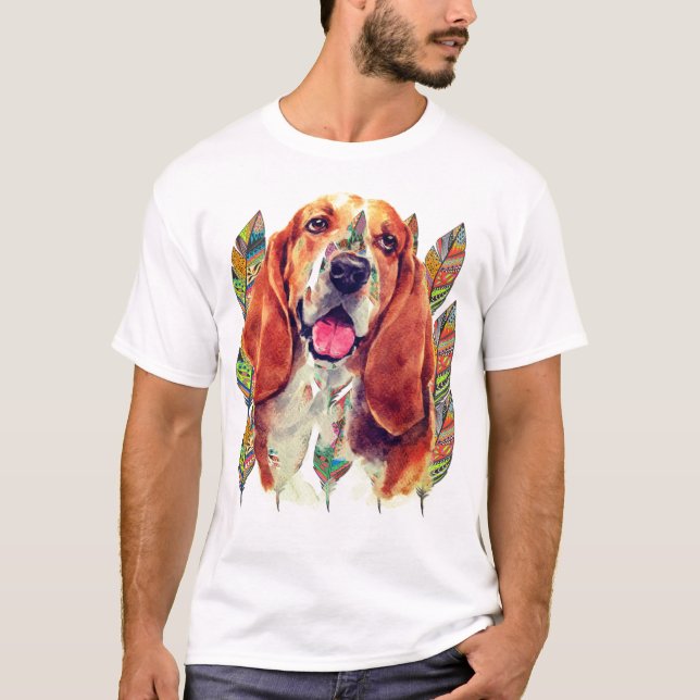 Camiseta Plumas de color de agua de abono (Anverso)