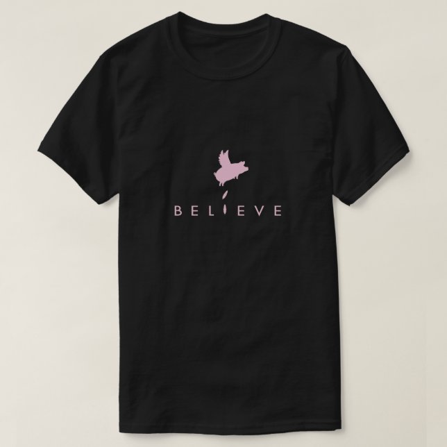 Camiseta Plumas de Creer-Ca3ida del cerdo (Diseño del anverso)