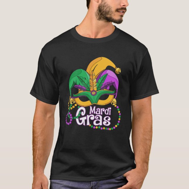 Camiseta Plumas de la Máscara de la Banda Mardi Gras 2023 (Anverso)