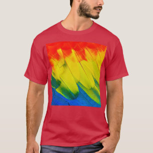 Camiseta plumas de loro coloridas