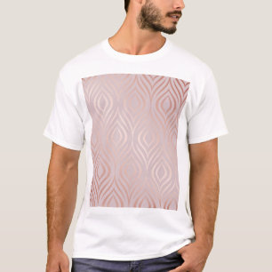 Camiseta plumas de pavo real de oro Rosa, vintage