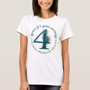 Camiseta Plumas de pavo real del 4º aniversario