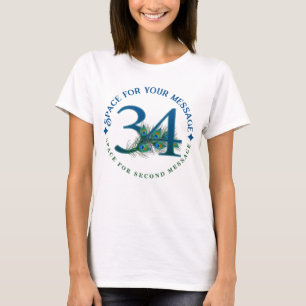 Camiseta Plumas de pavo real para cumpleaños o aniversario