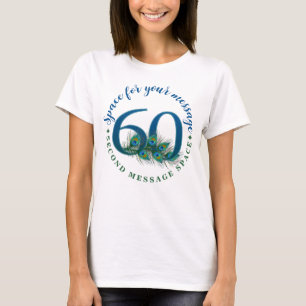 Camiseta Plumas de pavo real para cumpleaños o aniversario 