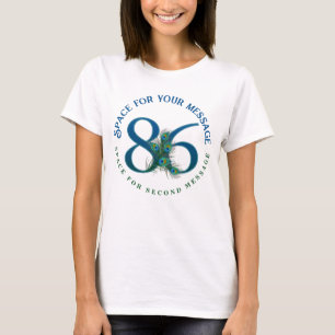 Camiseta Plumas de pavo real para el 86 cumpleaños