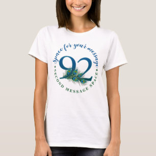 Camiseta Plumas de pavo real para el cumpleaños 92