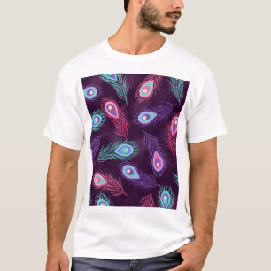 Camiseta Plumas de pavo real: Vintage de mano.