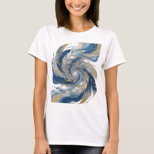 Camiseta Plumas de plata clásicas en arte de texto 3D en es