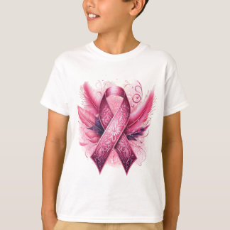 Camiseta plumas de SENSIBILIZACIÓN SOBRE CÁNCER DE MAMA