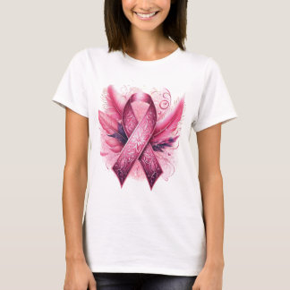 Camiseta plumas de SENSIBILIZACIÓN SOBRE CÁNCER DE MAMA