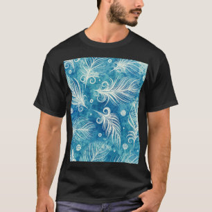 Camiseta Plumas dibujadas a mano: Patrón sin foco