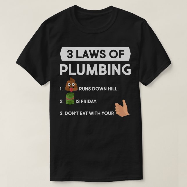 Camiseta Plumber 3 Leyes De Pipefitter Handyman (Diseño del anverso)