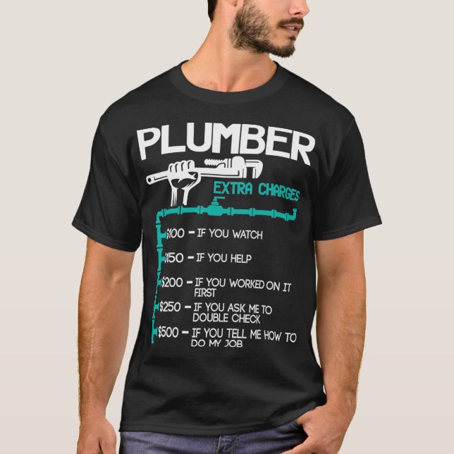 Camiseta Plumber Extra Charks Funny Plumbing Handyman (Anverso)