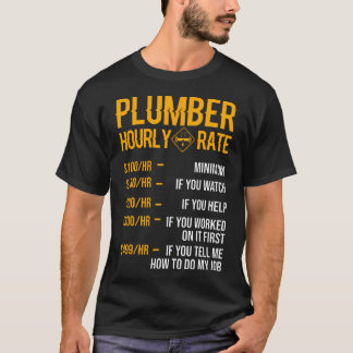 Camiseta Plumber Plumber Tasa por hora divertida
