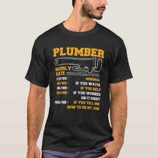 Camiseta Plumber Plumber Tasa por hora divertida