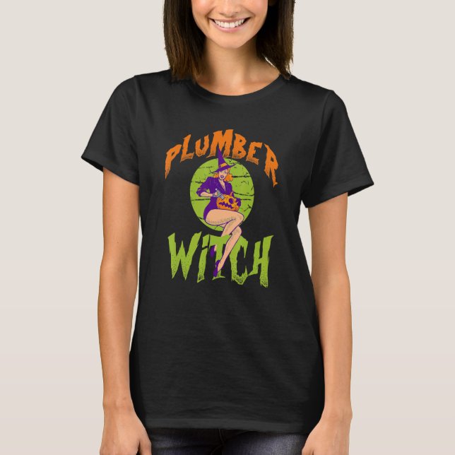 Camiseta Plumber Witch Plumber Halloween (Anverso)