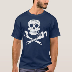 Camiseta Plumbers Skull Pipefitter Wrench Steamfitter