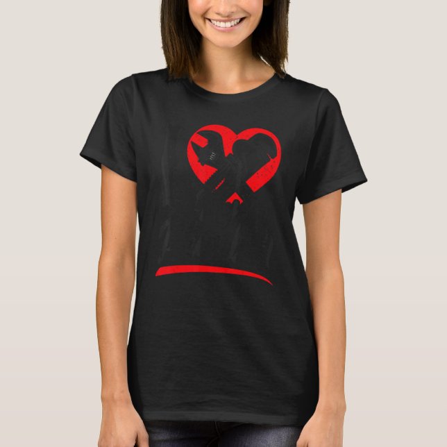Camiseta Plumbing Plumber Girlfriend Wife Heart I Love My P (Anverso)