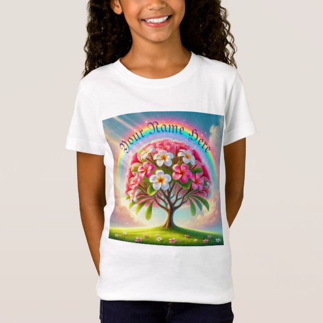 Camiseta Plumeria arcoiris personalizada (Anverso)