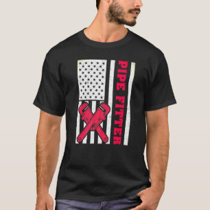 Camiseta Plumero de Pipefitter de Bandera Americana