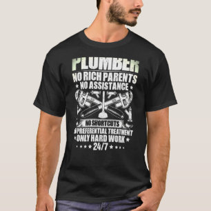 Camiseta Plumero de trabajo duro de fontanería de tubería F
